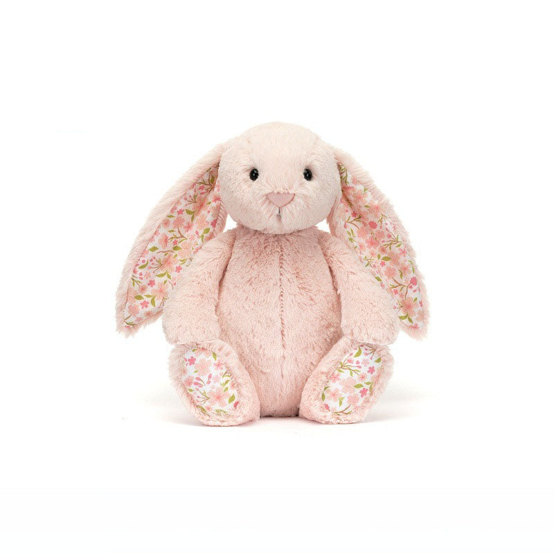 Floral-Eared Bunny Plush Toy – Soft & Elegant Stuffed Animal