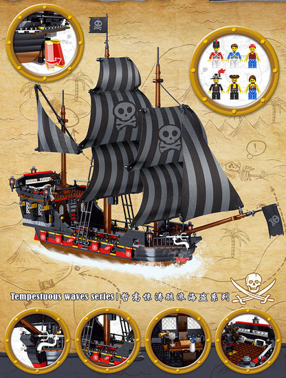 irate Kingdom Building Blocks Ship Series | 4 Models | STEM Pirate Adventure Toy