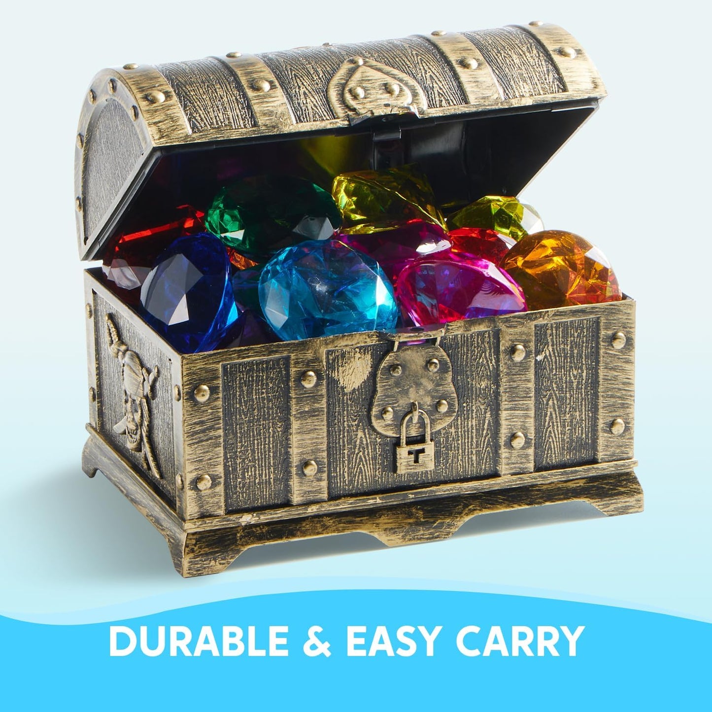 Treasure Chest with Colorful Gems