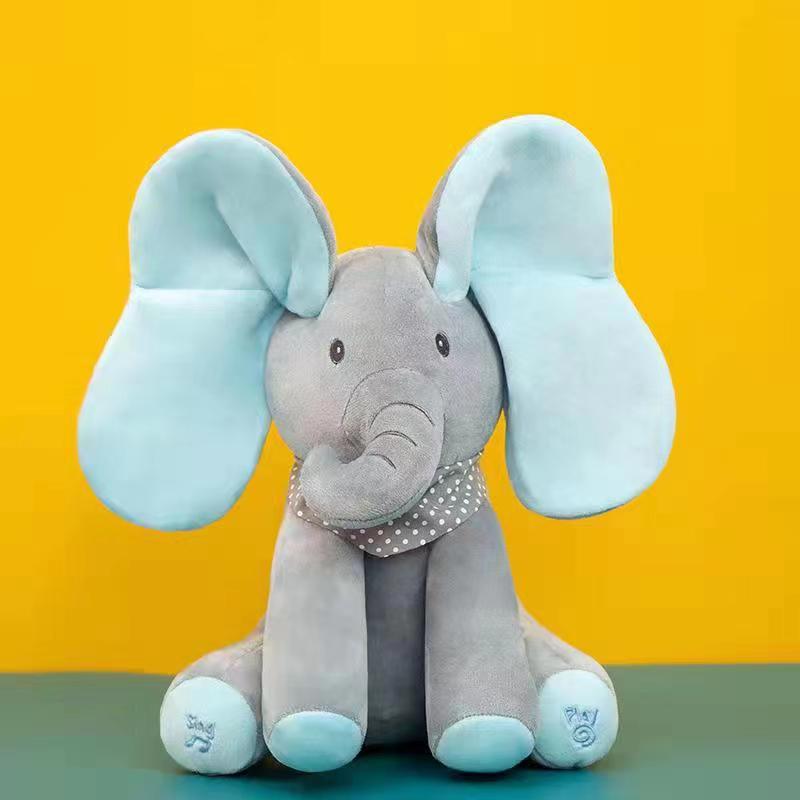 Clapping Musical Plush Toy | Built-in Speaker & Songs | Interactive Singing Stuffed Animal (Elephant/Bear/Monkey/Bunny)