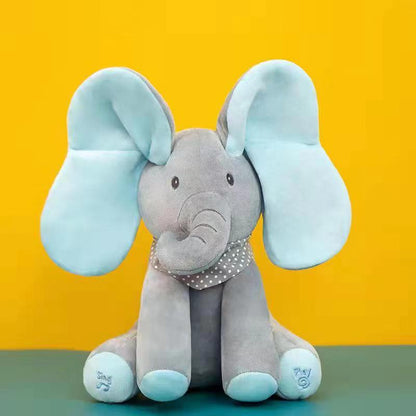 Clapping Musical Plush Toy | Built-in Speaker & Songs | Interactive Singing Stuffed Animal (Elephant/Bear/Monkey/Bunny)