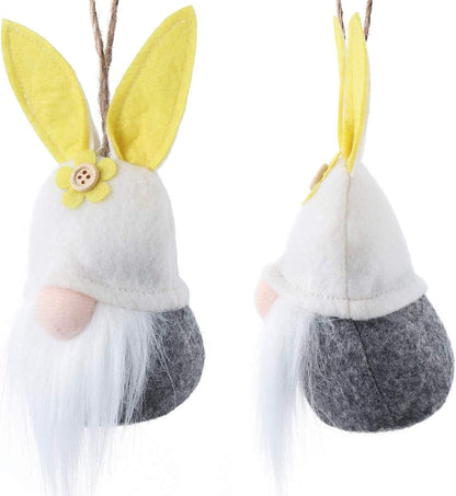 🐰 Adorable Bunny Gnome Ornaments | Cute Easter Bunny Gnomes with Felt Ears & Flower Details | Perfect for Easter Decorations & Gifts