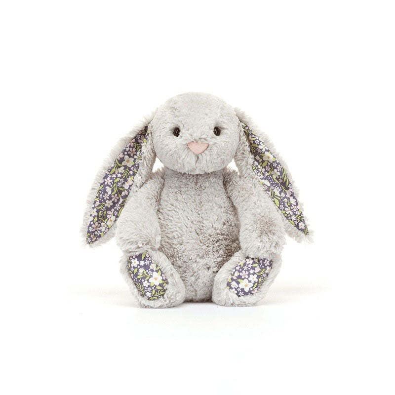 Floral-Eared Bunny Plush Toy – Soft & Elegant Stuffed Animal
