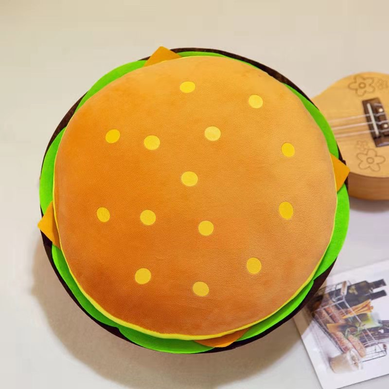 Cute Hamburger & French Fries &Cheerful Pizza Plush Toy Set | Food Pillow for Kids Room Decor