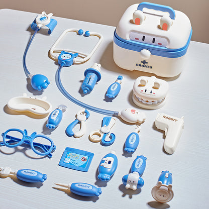 Bunny Dentist Kit for Kids – 18Pcs Pretend Play Medical Set with Cute Case, Stethoscope & Tools