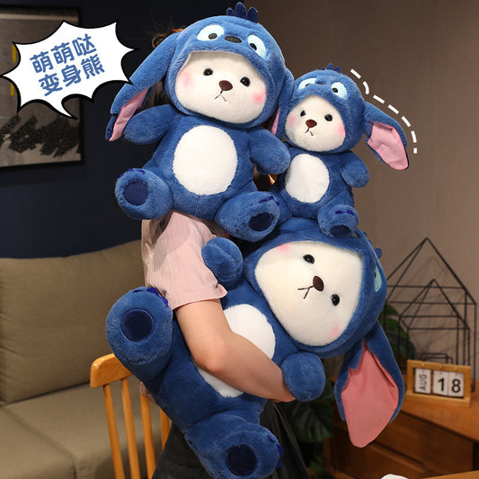 Cute Costume Bear Plush Toy | Big Ear Stuffed Animal Doll | Soft Hugging Bear for Kids & Gifts