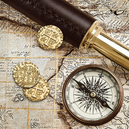 Real Metal Gold Coins – Shiny Treasure Coins for Board Games, Pirate Role Play & Tooth Fairy