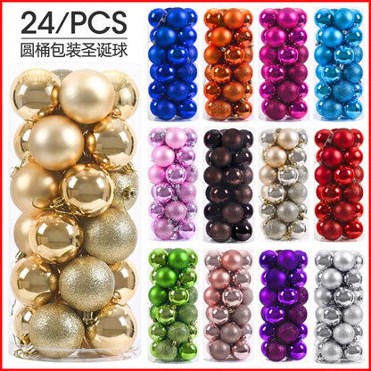 🎄 24-Pack Christmas Ornaments | Shiny & Matte Finish, Assorted Colors | Perfect for Holiday Tree & Home Decor 🎁