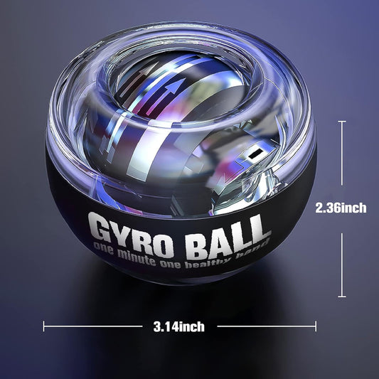 Gyro Ball Wrist Exerciser – Auto Start Powerball for Hand Strength & Stress Relief | Single Pack | Red/Blue/Black