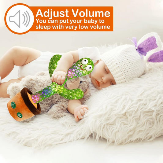 Dancing Cactus Toy with Light & Music – Talking, Singing, and Recording Plush Toy – 13.5” LED Cactus for Kids & Babies