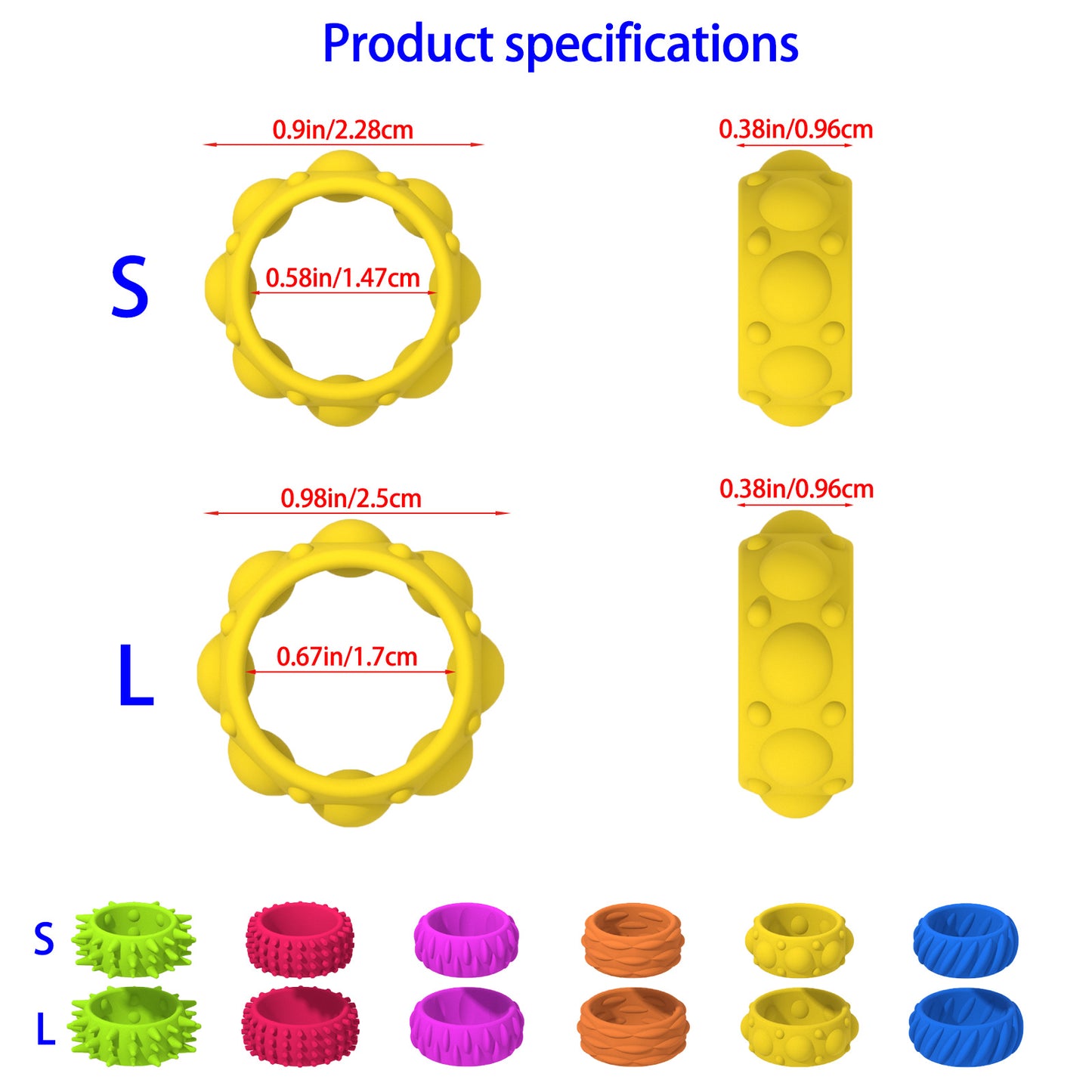 Sensory Fidget Rings | Soft Silicone Tactile Finger Toys for Kids | Anxiety Relief Toy for Autism, ADHD, Stress & Focus