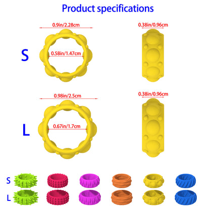 Sensory Fidget Rings | Soft Silicone Tactile Finger Toys for Kids | Anxiety Relief Toy for Autism, ADHD, Stress & Focus