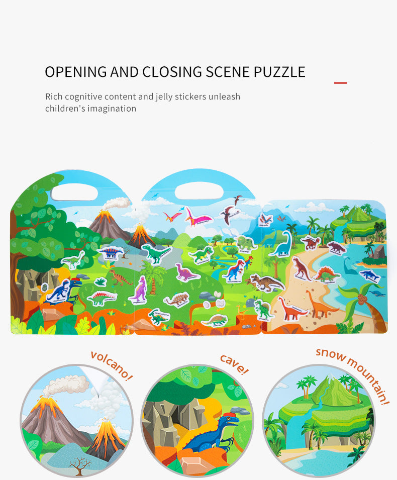 Portable Jelly Sticker Quiet Book | 6 Educational Early Learning Themes for Kids