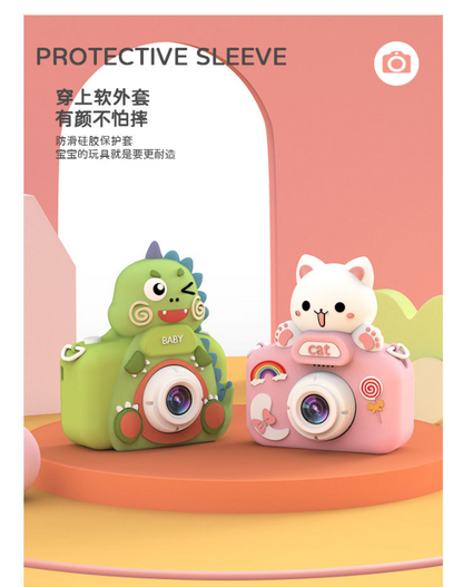【Kids Digital Camera with Silicone Case】48MP Photo & 1080P Video | Cute Cartoon Design | Gift Set 📸🎁