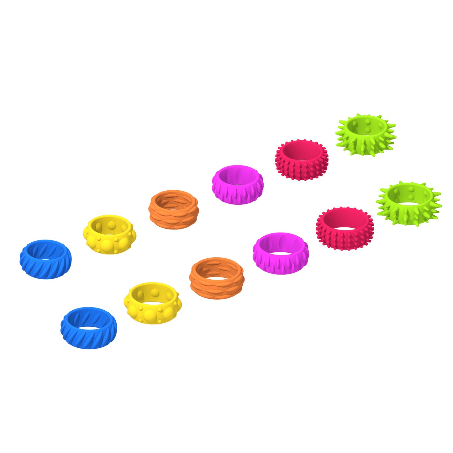 Sensory Fidget Rings | Soft Silicone Tactile Finger Toys for Kids | Anxiety Relief Toy for Autism, ADHD, Stress & Focus