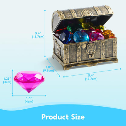 Treasure Chest with Colorful Gems