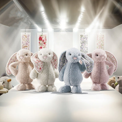 Floral-Eared Bunny Plush Toy – Soft & Elegant Stuffed Animal