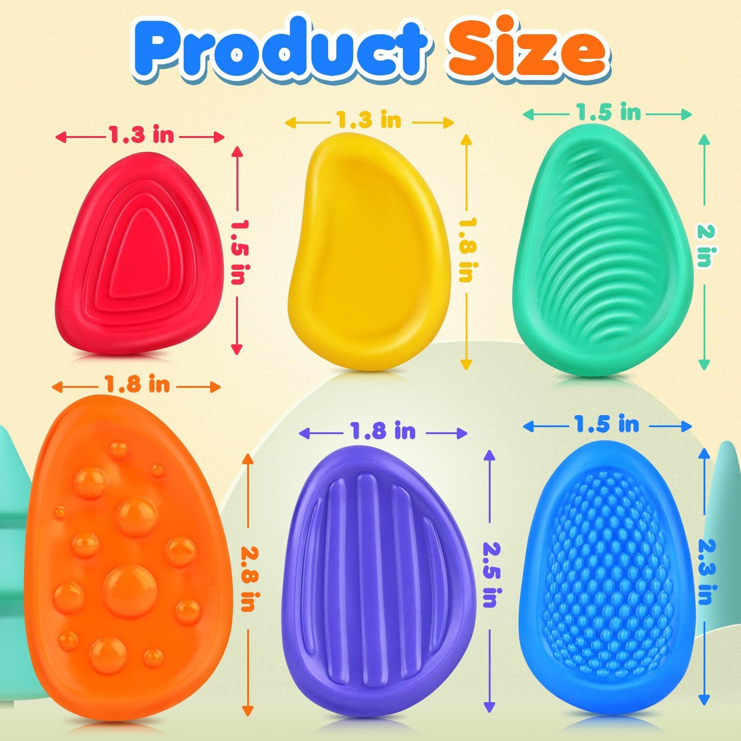 6-Pack Textured Sensory Toys for Kids | Soft Tactile Fidget Tools | Autism & Anxiety Relief