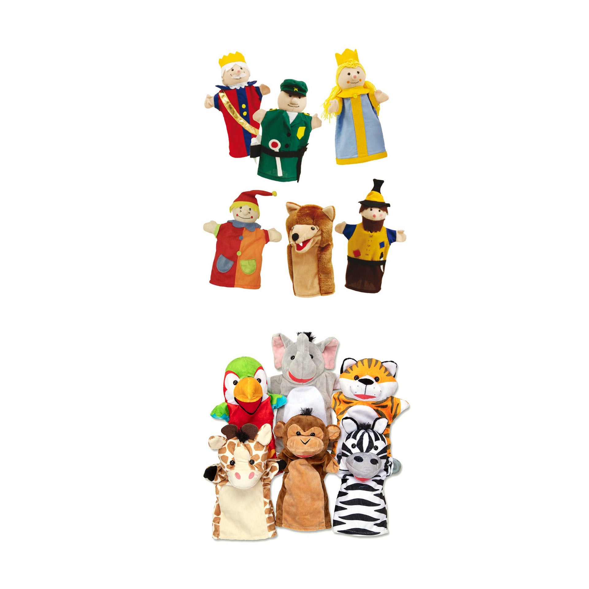 Soft Hand Puppet Toy Set for Kids | Animal & Fairy Tale Plush Puppets ...