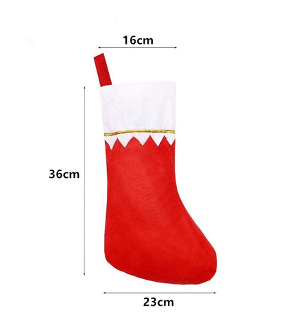 🎄 12 Pack Christmas Stockings – Red & White with Gold Trim | Perfect for Hanging & Stuffing Holiday Gifts 🎁
