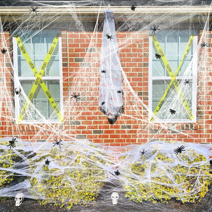 🕸️ Spider Web Decorations with Spiders – Perfect for Halloween Outdoor & Indoor Décor | Creepy & Realistic Halloween Webs 🎃