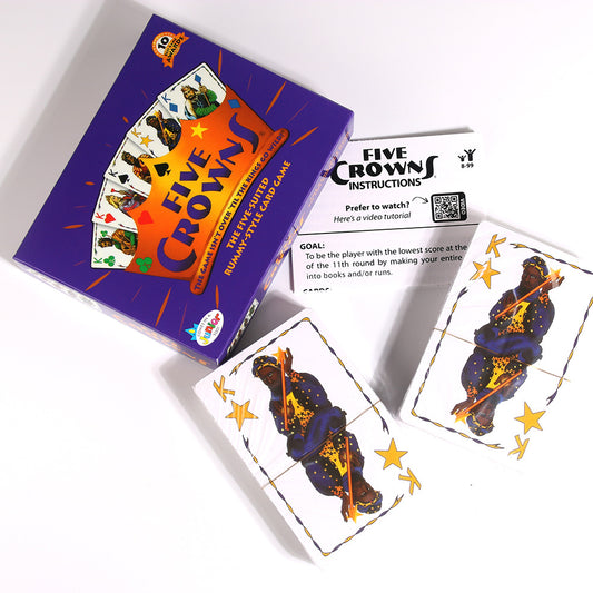 🎉 Five Crowns Card Game – Rummy-Style Family Game with 116 Cards, Score Sheets & Collectors Tin – Ages 8+