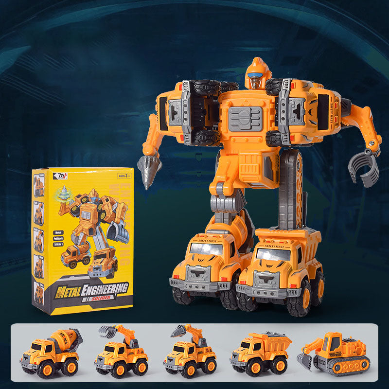 Transforming Robot Toy, Multi-Car Buildable Set, Creative Assembly Toy for Kids, Suitable for Ages 3+