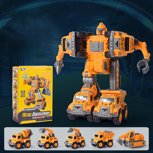 Transforming Robot Toy, Multi-Car Buildable Set, Creative Assembly Toy for Kids, Suitable for Ages 3+