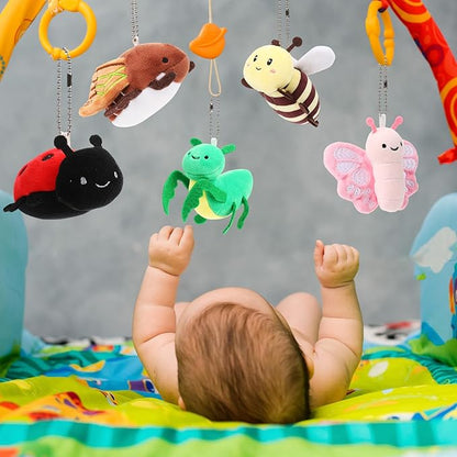 Cute Insect Plush Toys 4 Inch Small Ladybug Bee Moth Butterfly Mantis Beetle Stuffed Keychains Soft Cuddly Insect Plushies for Birthday Party Supplies Classroom Prizes Animal Collections