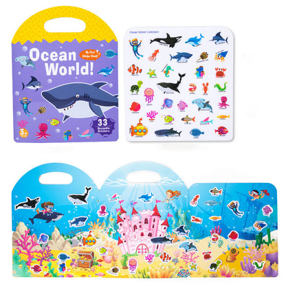 Portable Jelly Sticker Quiet Book | 6 Educational Early Learning Themes for Kids
