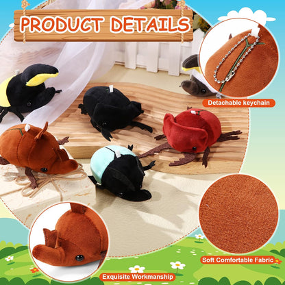 Cute Insect Plush Toys 4 Inch Small Ladybug Bee Moth Butterfly Mantis Beetle Stuffed Keychains Soft Cuddly Insect Plushies for Birthday Party Supplies Classroom Prizes Animal Collections