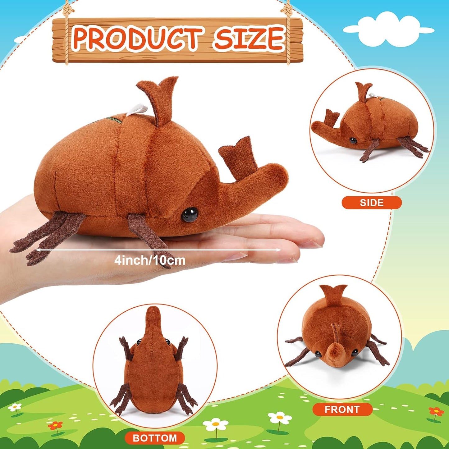 Cute Insect Plush Toys 4 Inch Small Ladybug Bee Moth Butterfly Mantis Beetle Stuffed Keychains Soft Cuddly Insect Plushies for Birthday Party Supplies Classroom Prizes Animal Collections