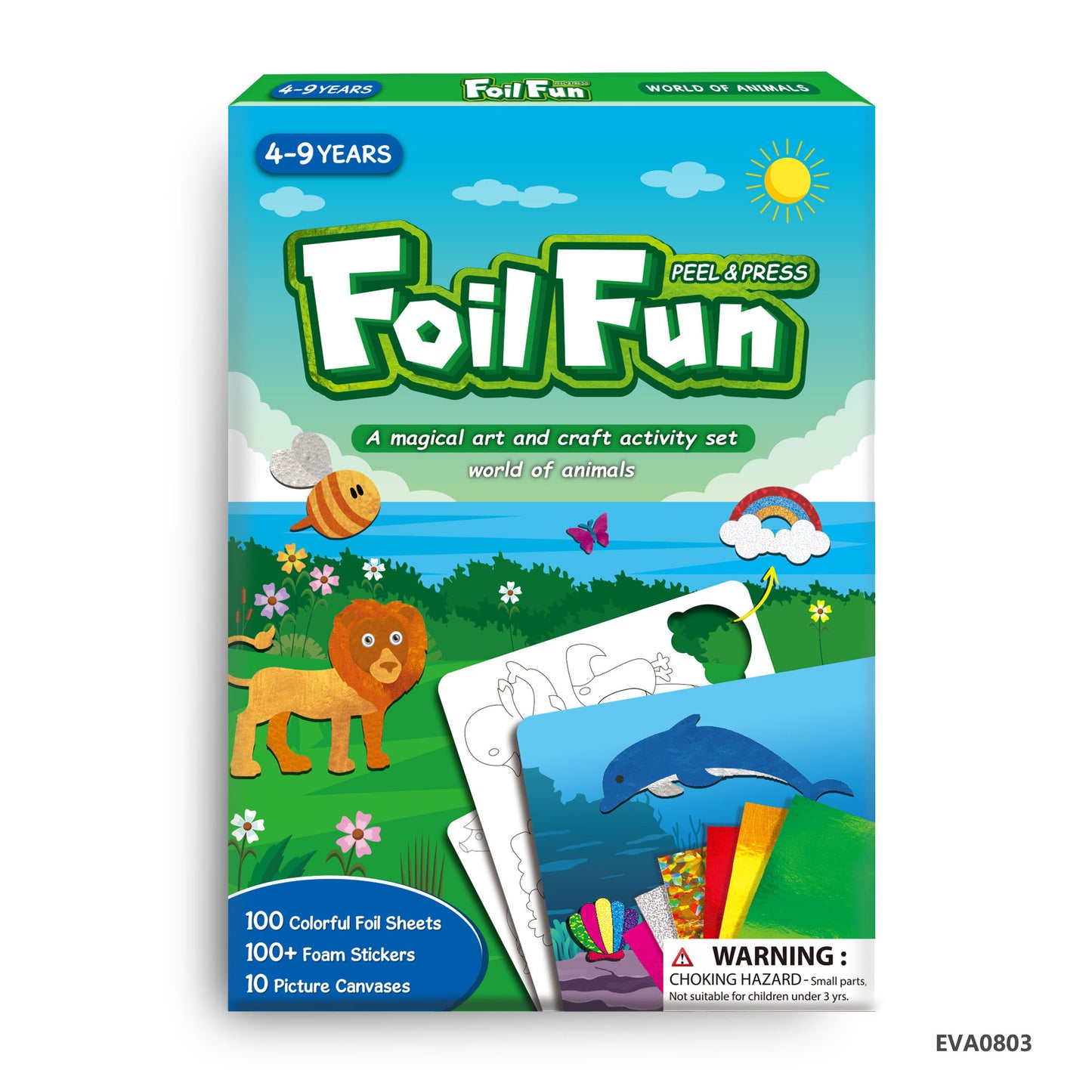 Sparkly Forest Animal Sticker Art Kit – Create 10 Glittery Animal Pictures for Kids Ages 4+