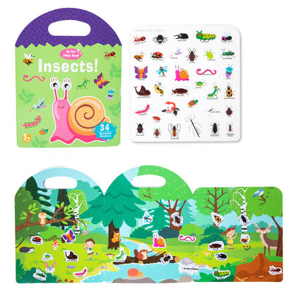 Portable Jelly Sticker Quiet Book | 6 Educational Early Learning Themes for Kids