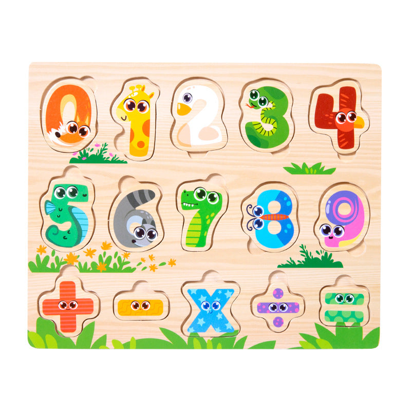 Multifunctional Kids Puzzle, Wooden Puzzle Board with Animal, Vehicle, Shape, and Fruit Themes, Ideal for Children 3+ Years