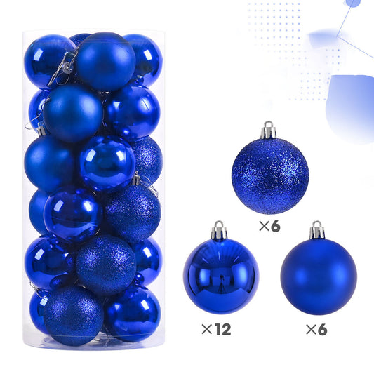 🎄 24-Pack Christmas Ornaments | Shiny & Matte Finish, Assorted Colors | Perfect for Holiday Tree & Home Decor 🎁