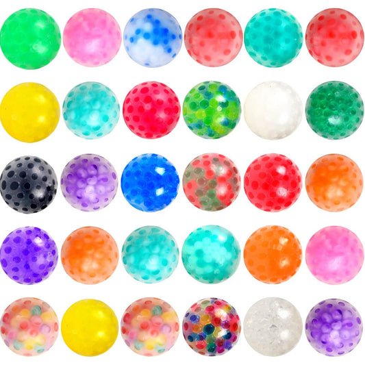 Colorful Stress Relief Squishy Balls | Crystal Sensory Squeeze Toys | Anti-Anxiety Fidget Toy for Kids & Adults