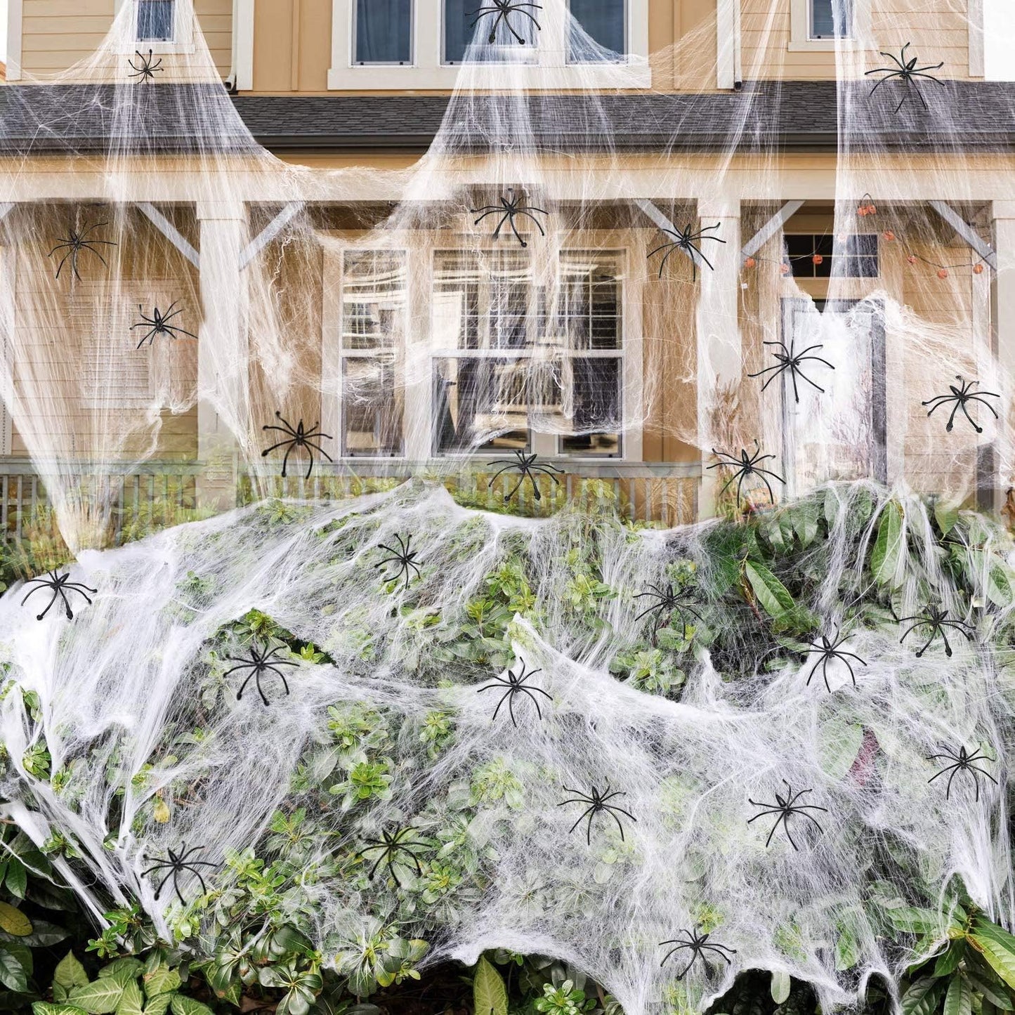 🕸️ Spider Web Decorations with Spiders – Perfect for Halloween Outdoor & Indoor Décor | Creepy & Realistic Halloween Webs 🎃
