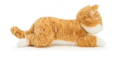 Realistic Lying Cat Plush Toy for Kids Cute Striped Kitten Pillow Soft Stuffed Animal for Sleeping Birthday Gift Room Decor