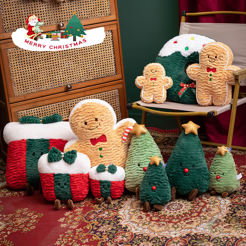 Christmas Plush Toy Collection｜Gingerbread Man, Christmas Tree & Gift Box Pillows