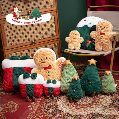 Christmas Plush Toy Collection｜Gingerbread Man, Christmas Tree & Gift Box Pillows