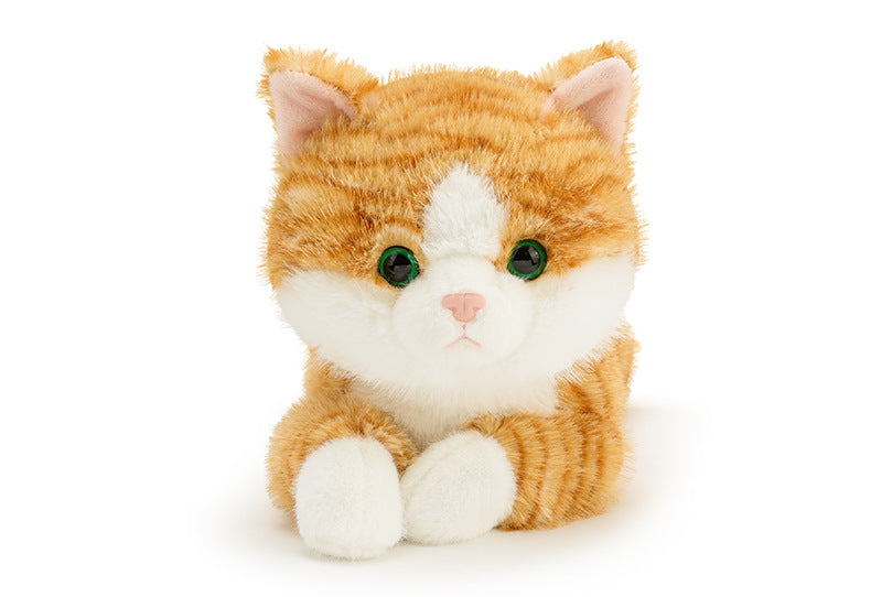 Realistic Lying Cat Plush Toy for Kids Cute Striped Kitten Pillow Soft Stuffed Animal for Sleeping Birthday Gift Room Decor