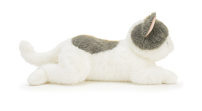 Realistic Lying Cat Plush Toy for Kids Cute Striped Kitten Pillow Soft Stuffed Animal for Sleeping Birthday Gift Room Decor