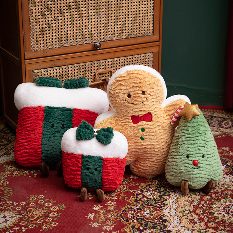 Christmas Plush Toy Collection｜Gingerbread Man, Christmas Tree & Gift Box Pillows