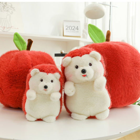 Apple Hedgehog Plush Toy – Cute Huggable Stuffed Animal with Apple Shell