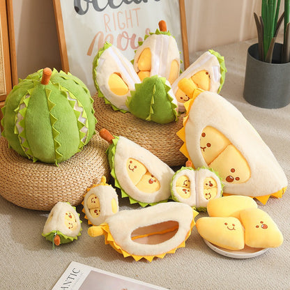 Durian Plush Toy with Removable Fruit