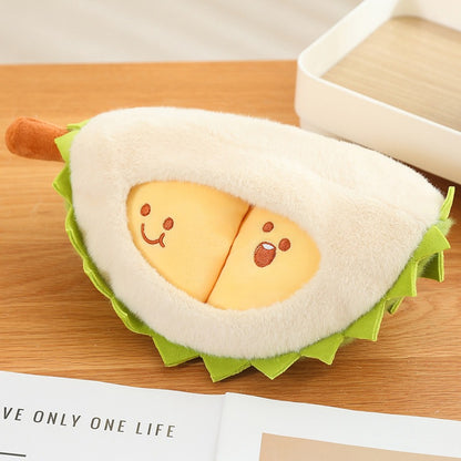 Durian Plush Toy with Removable Fruit