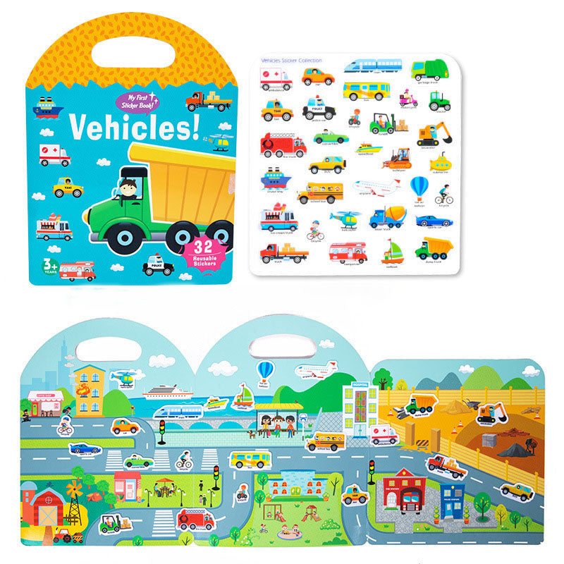 Portable Jelly Sticker Quiet Book | 6 Educational Early Learning Themes for Kids