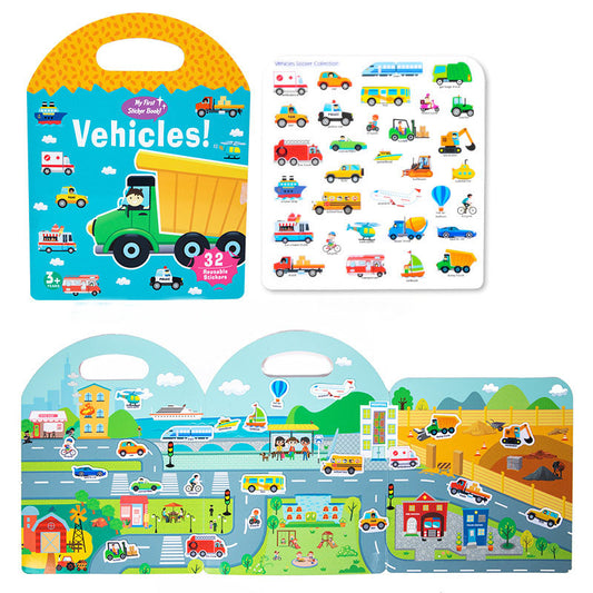 Portable Jelly Sticker Quiet Book | 6 Educational Early Learning Themes for Kids