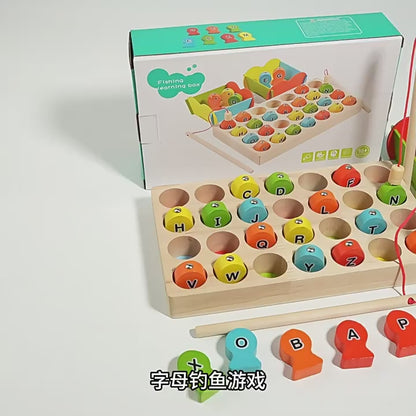 【ABC Magnetic Fishing Toy】🎣 Wooden Alphabet Learning Puzzle for Toddlers